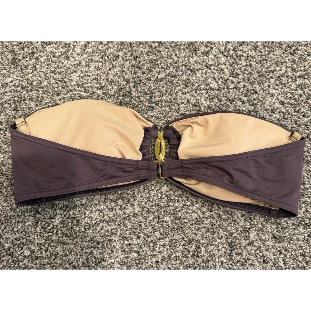 Vintage Y2K Victorias Secret Bikini Set Size Large Gold Hardware Eggplant Purple